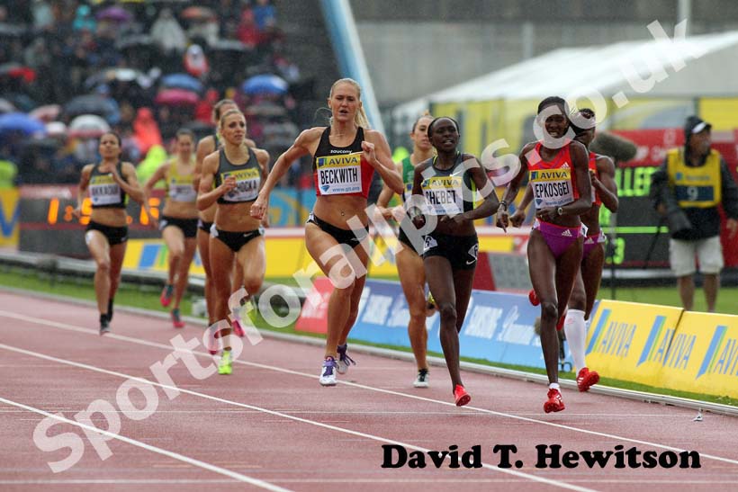 Molly Beckwith wins the 800 metres, 2012 Samsung Diamond League, Crystal Palace, London.